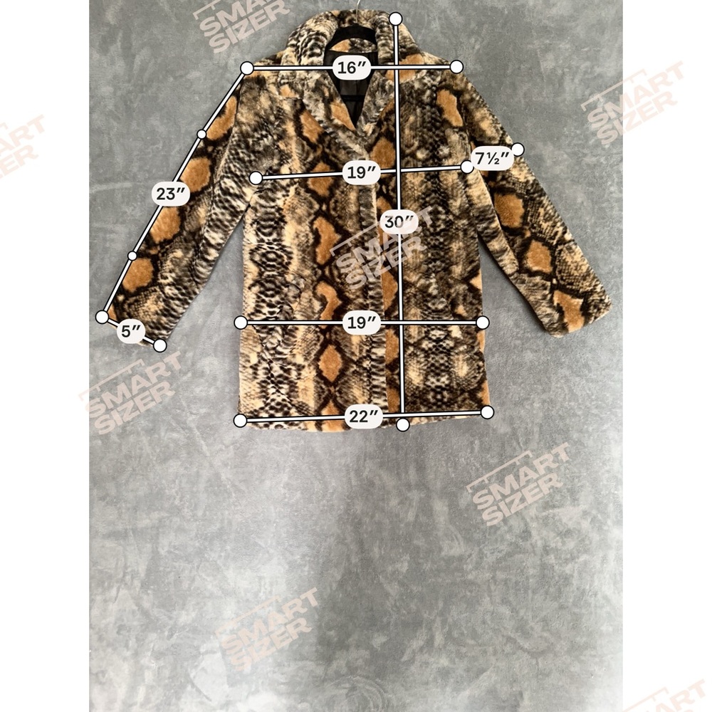 Democracy Faux Fur Brown & Black Python Snakeskin Snake Y2K Glam Animal Small - Picture 3 of 9